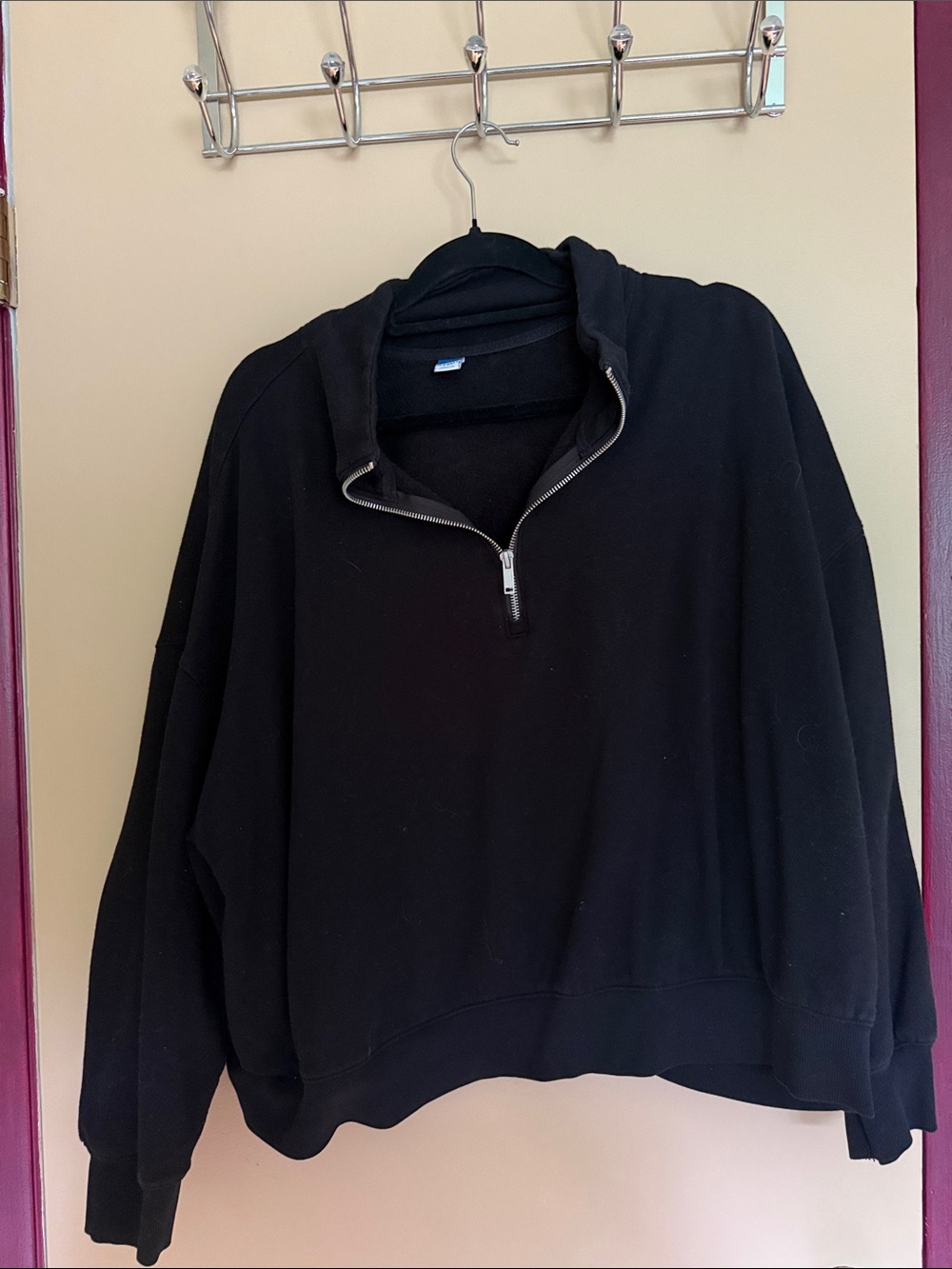 Women’s Black Half-Zip Hoodie Sweatshirt